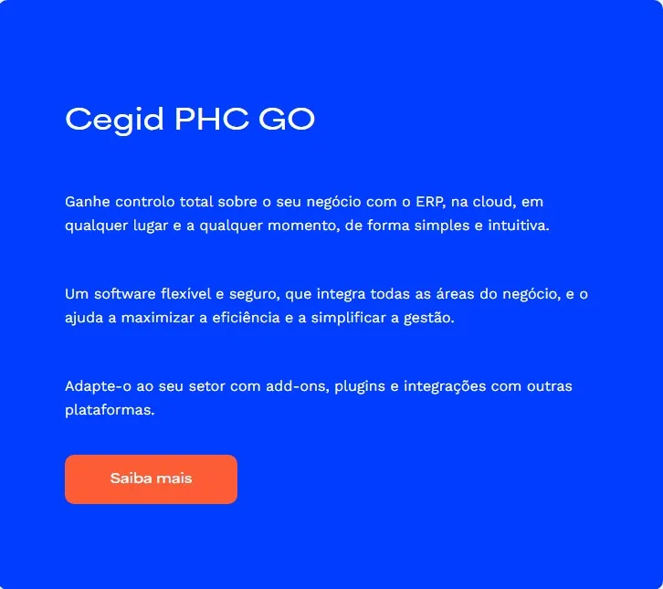 Cegid PHC GO — Software de Gestão na Cloud
