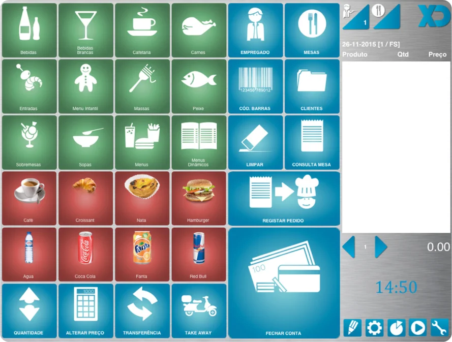 XD Software — Interface POS e Restauração